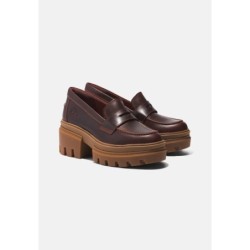 Timberland EVERLEIGH LOAFER Zapatos de plataforma dark brown full grain
